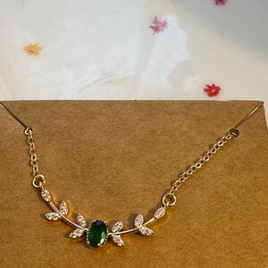 Trendy Jewels Gold Necklace with Green Gem